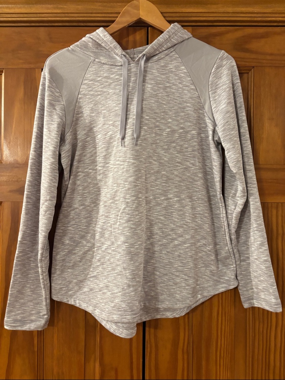 Danskin Now Light Gray Heather Hooded Pullover Sweatshirt